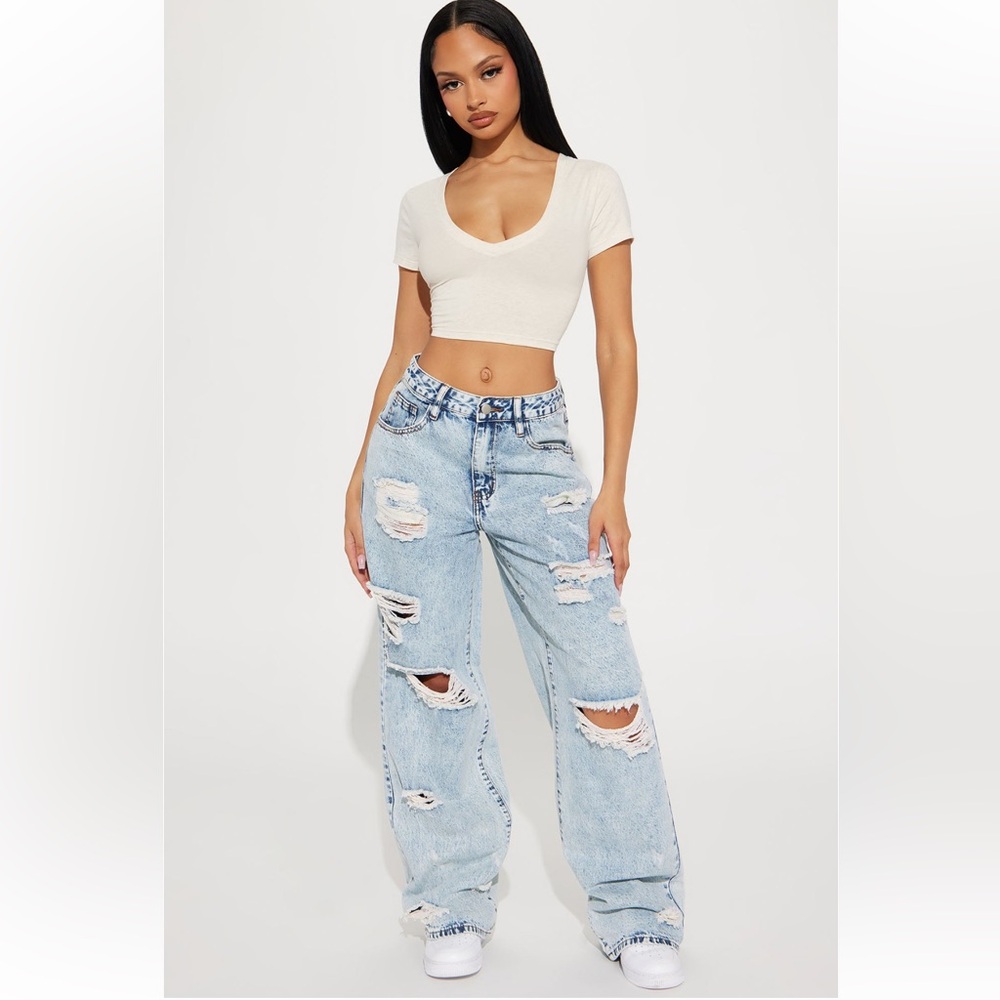 No Regrets Ripped Baggy Jeans - Size 13